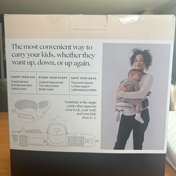 NWT Tushbaby Strapless Baby Hipseat Carrier Marble New In Box - Picture 3 of 5